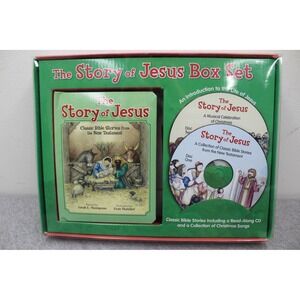 Flying Frog The Story of Jesus Box Set Kids Green Bible Stories Book 2-CD Set